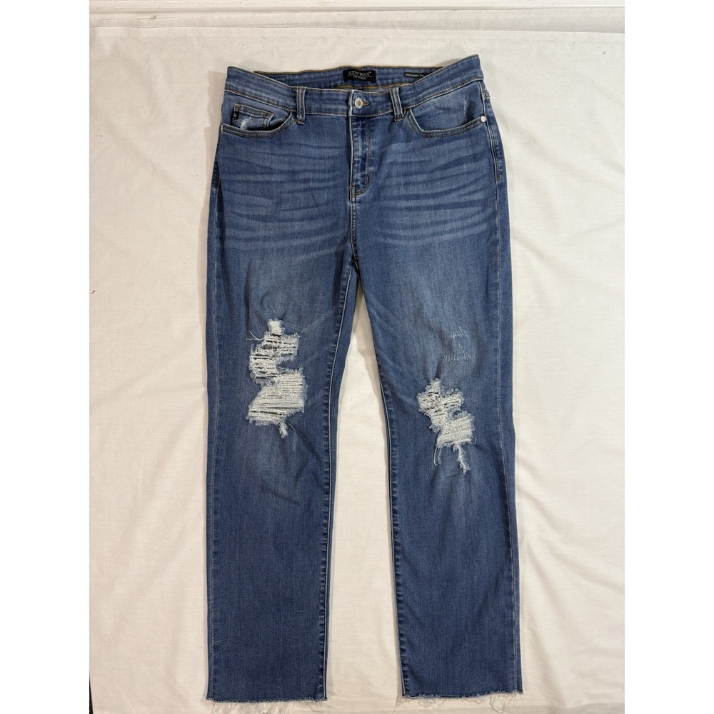 Judy Blue Straight Fit‎ Jeans Denim Size 15/32 Distressed Women